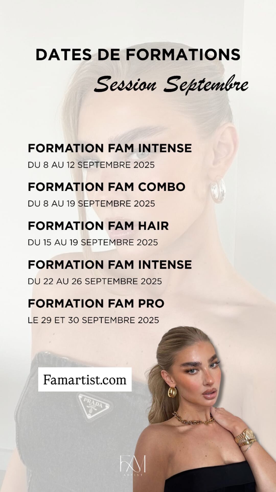 FAM COMBO  (Makeup et Coiffure 10jrs  Prix sans le cpf)